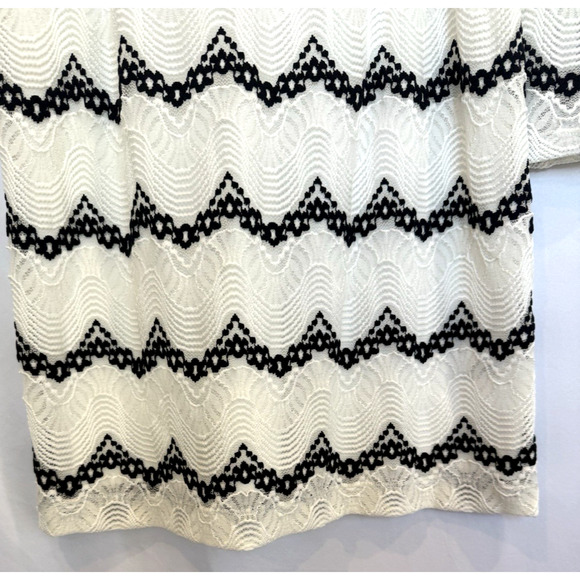 Vintage Y2K Guess Womens Lace Chevron Dress Size 14 Sheer Cocktail Party Event - Picture 3 of 14